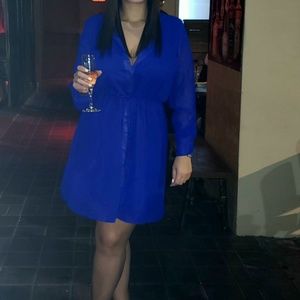 👗 ROYAL BLUE LONG SLEEVE DRESS